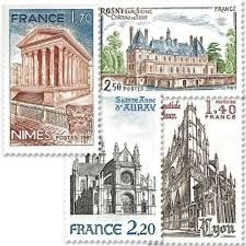 Cathédrale De Saint-Jean À Lyon, Maison Carrée De Nîmes, Saint-Anne À Auray, Xhâteau De Sully Série Compléte Année 1981 N° 2132 2133 2134 2135 Yvert Et Tellier Luxe