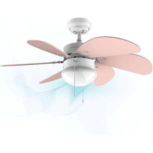 CHECARZHN--NO1-Ventilateur De Plafond Energysilence 3600 Vision Nude. 50 W, Diamètre 92 Cm, Lampe, 3 Vitesses, 6 Pales Réversibles, Fonction Été/Hiver, Interrupteur De Chaîne, Blanc/Nude
