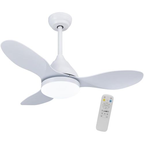 CHECARZHN--NO1-- Ventilateur De Plafond Petit Diamètre 92 Cm Led Cavil Mini Blanc 20 W Avec Mémoire D'Allumage Et Cct 3000-4000-6000 K