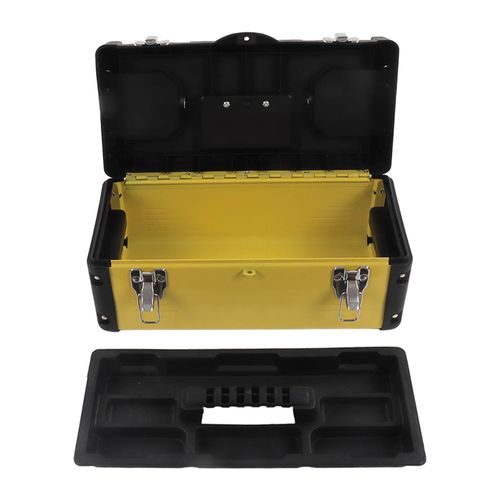 Boite a outils multifonction 15,6 pouces, grande capacite, double couche, avec plateau amovible