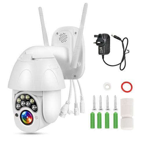 Camera d'exterieur etanche a LED avec interphone panoramique/inclinaison, vision nocturne, 100-240 V, 2,5 pouces, 1080p, haute definition