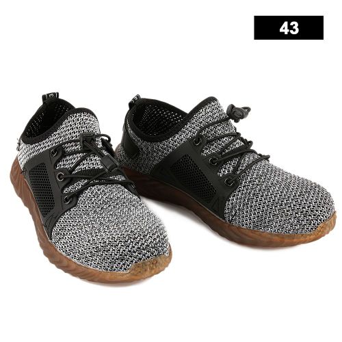 Chaussures De Securite Pour Homme, Embout En Acier, Anti-Perforation, Maille, Bottes De Chantier Industrielles, Grises (43)
