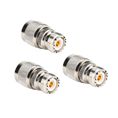 Adaptateur coaxial RF 50 ohms N male vers UHF femelle, 3 pieces, pour antennes et radios