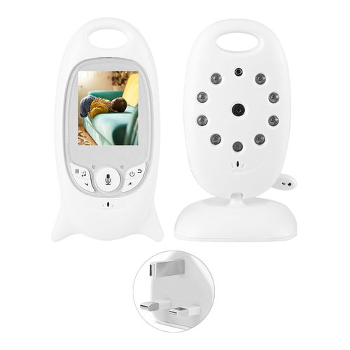 Babyphone Video Lcd 2,4 G 2 Pouces, Camera De Surveillance, Vision Nocturne, Interphone Bidirectionnel, Securite 110-240 V Uk