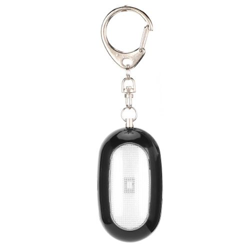 Alarme personnelle d'urgence, porte-cles d'alarme de securite a LED pour femmes et enfants, noir