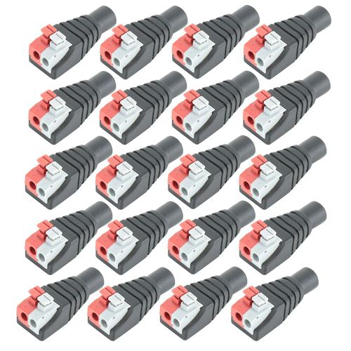 Lot de 20 connecteurs femelles 5,5 x 2,5 mm pour cable d'alimentation CC, adaptateur jack pour bande lumineuse LED