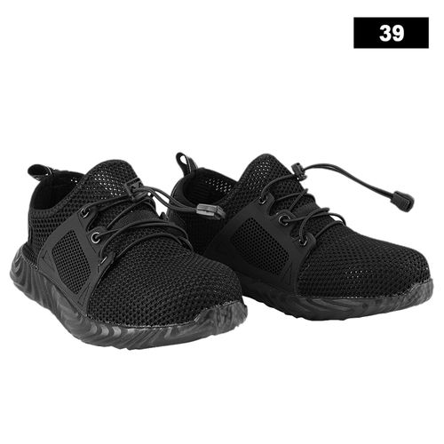 Chaussures De Securite Respirantes Et Protectrices, Noires, Anti-Ecrasement Et Anti-Perforation (39)