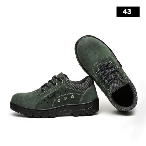 Chaussures De Securite Legeres En Cuir De Vache Fendu Avec Embout En Acier Pour Le Travail Et L'industrie 43