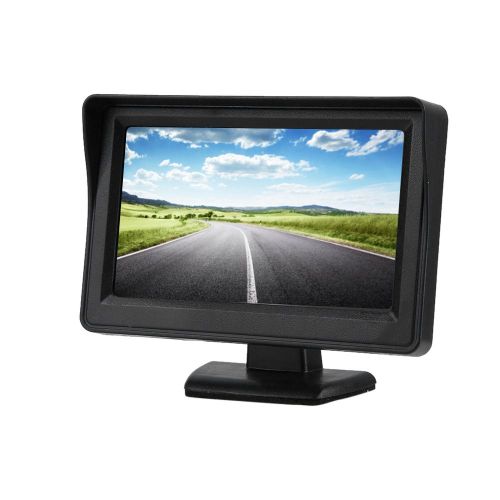 Moniteur de voiture HD 4,3 pouces, grand angle, LED, vision nocturne, vue arriere, camera de recul et de stationnement