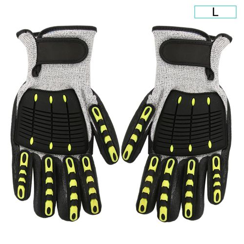 Gants de protection de securite pour mecanicien HTR, anti-vibrations, anti-collision, resistants a la chaleur, taille L