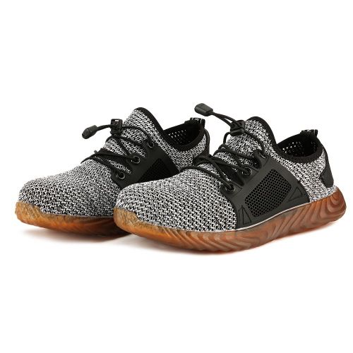 Chaussures De Securite Pour Homme, Embout En Acier, Maille Anti-Perforation, Bottes De Chantier Industrielles, Grises (41)