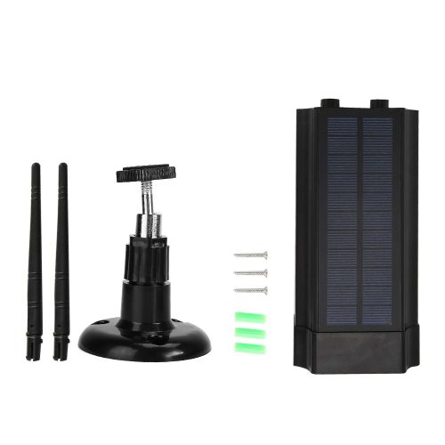 Lampe LED solaire avec detecteur de mouvement PIR, fausse camera factice de securite exterieure, noire