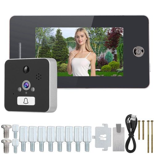 4,3 pouces 960P WiFi sans fil numerique Visionneuse de porte IR Sonnette Video Interphone Moniteur