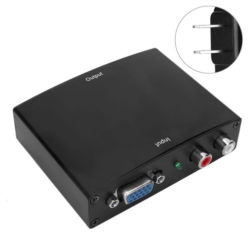 Convertisseur video HD VGA vers HDMI portable noir, adaptateur audio, prise en charge de la sortie 1080p 110-240 V (Etats-Unis)