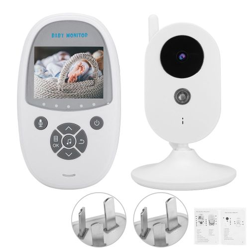 Babyphone Video Sans Fil Lcd 2,4 Pouces Avec Vision Nocturne Et Surveillance De La Temperature, 100-240 V (Royaume-Uni)