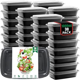 Lot De 100 Barquettes Alimentaires 750ml - Boîtes Repas Transparentes Avec Couvercles Et Agrafeuse