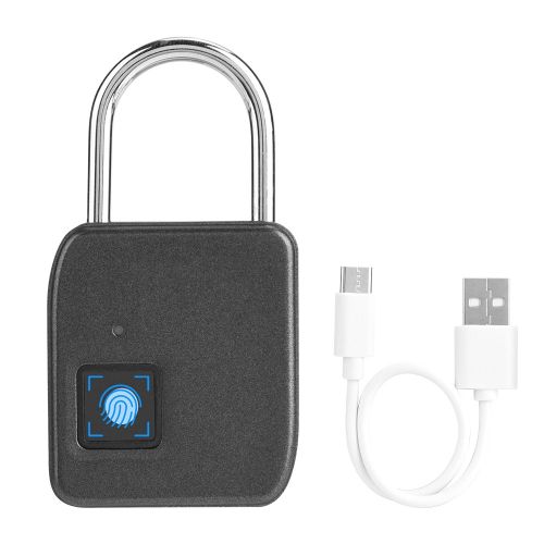 Cadenas intelligent a empreintes digitales FipiLock, antivol pour porte de dortoir d'entrepot (argent)
