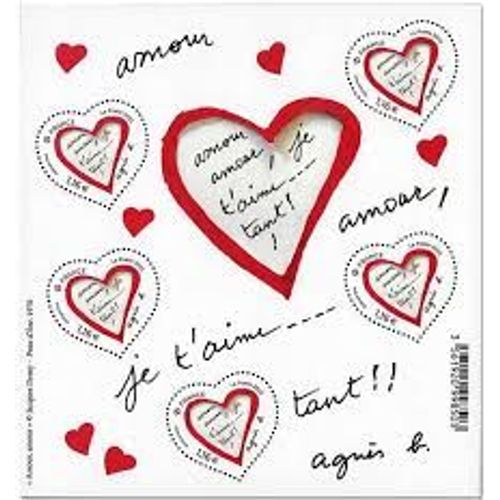 Saint Valentin : Coeurs Agnès.B Bloc Feuillet N° 154 Année 2023 N° 5650 Yvert Et Tellier Luxe