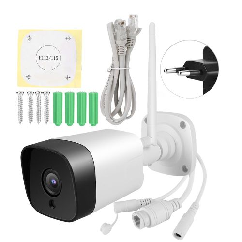 Camera d'exterieur Wifi HD 1080p IP66, vision nocturne, securite domestique, compatible Tuya (prise UE)