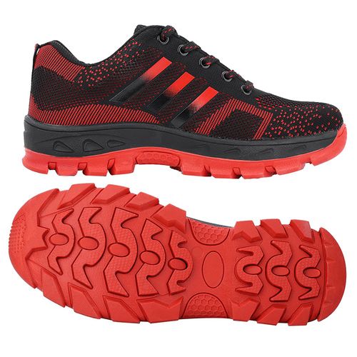 Chaussures De Securite A Bout En Acier, Resistantes Aux Perforations, Tendance, Rouges, Pointure 41