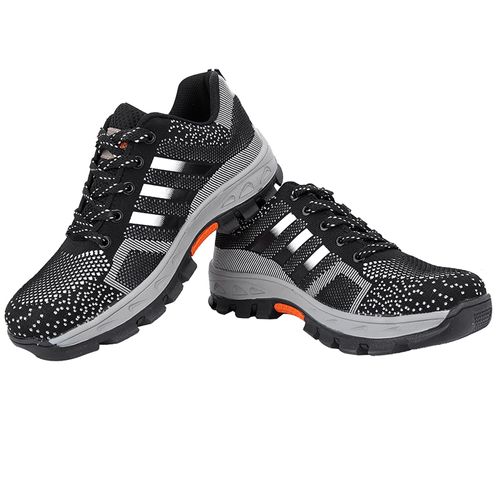 Chaussures De Securite A Bout En Acier Resistantes Aux Perforations Tendance Grises Pointure