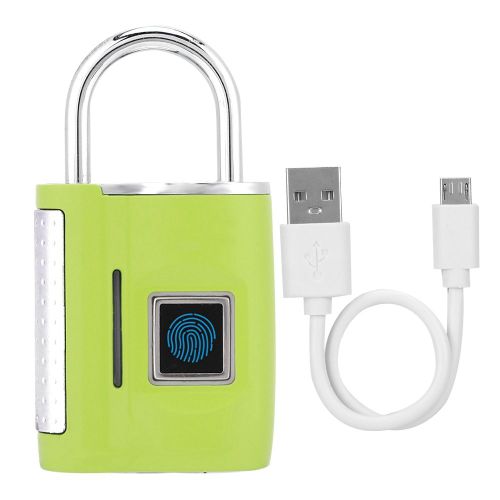 Cadenas intelligent a empreinte digitale sans mot de passe, verrou douanier pour valise, bagage, sac a dos, vert