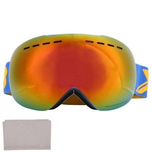 Lunettes De Protection A Double Verre, Anti-Buee, Uv, Pour Adulte, Ski, Snowboard (Bleu Et Orange)
