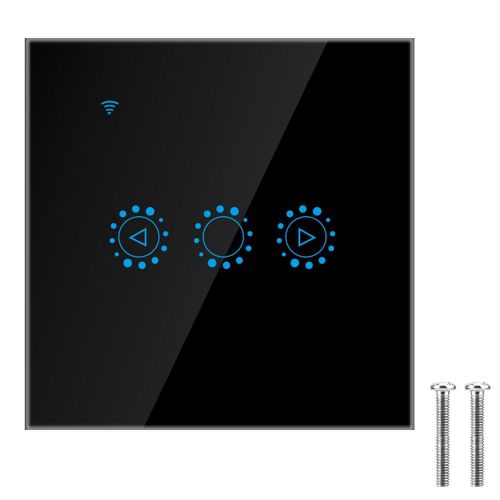 Interrupteur mural tactile intelligent Wi-Fi avec telecommande, prise UE AC 95 V 240 V (noir)
