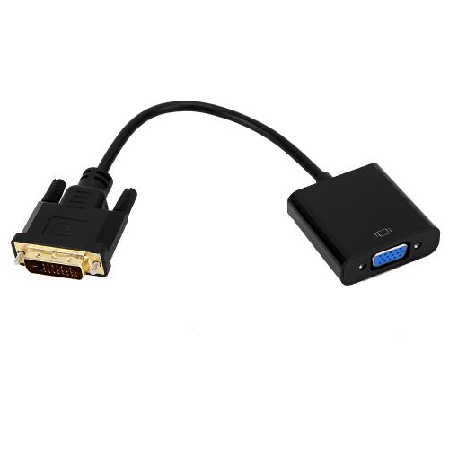 Cable DVI vers VGA, adaptateur convertisseur actif DVI-D 24+1 broches male vers VGA 15 broches femelle