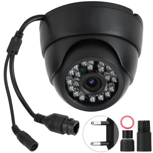 Camera dome de securite infrarouge grand angle 12 V CC 100-240 V (prise UE)