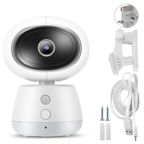 Camera Ptz Intelligente Sans Fil Hd 1080p, Wi-Fi, Vision Nocturne Infrarouge, Babyphone De Securite (Royaume-Uni 110-240 V)
