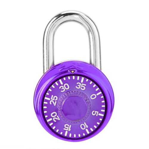 Cadenas mecanique rond avec mot de passe pour platine, armoire, salle de sport, serrure de securite (rouge)