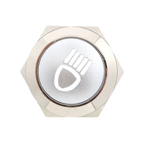 Interrupteur a bouton-poussoir pour eclairage LED de voiture, 12 V, 19 mm, 5 broches, verrouillage metallique, NO/NC (blanc)