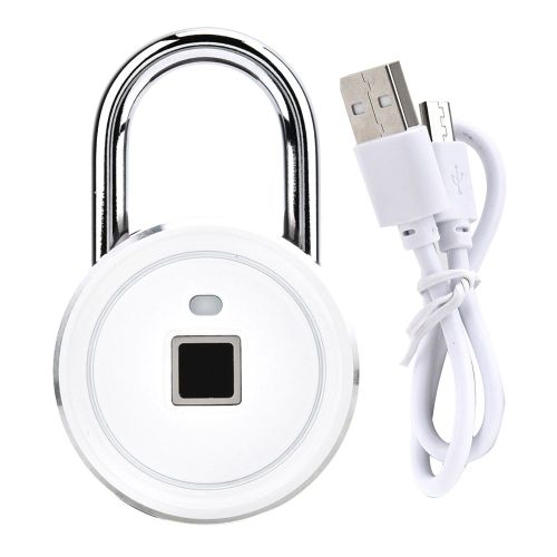 Cadenas a empreinte digitale intelligent et portable, antivol, etanche, pour bagages (blanc)