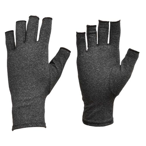1 paire de gants elastiques demi-doigts, anti-gonflements, compression, pour le traitement de l'arthrite (S)