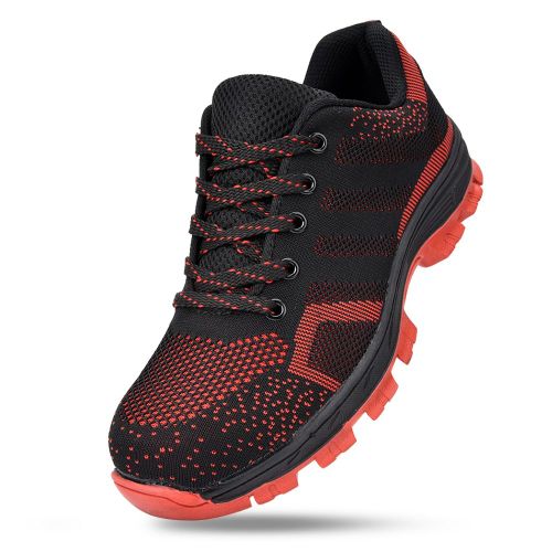 Chaussures De Securite Respirantes Et Anti-Perforation Pour Homme, Embout En Acier (Rouge, Pointure 44)