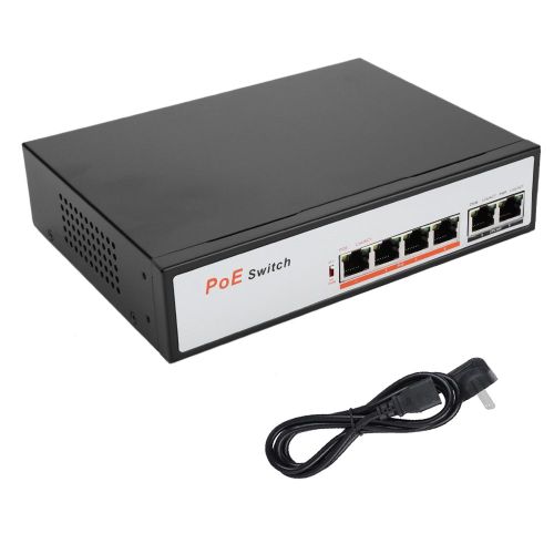 Commutateur PoE 100 Mo integre, 6 ports 10 Mbit/s, 10 Mbit/s, pour camera IP, IEEE 802.3af, 110-240 V, US