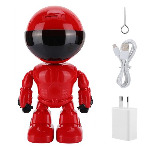 Camera de surveillance robot sans fil 1080p, suivi automatique, stockage cloud, AU 100-240 V, rouge