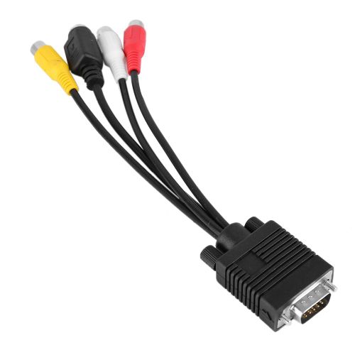 Adaptateur VGA vers S-Video femelle, cable video convertisseur pour sortie TV RCA 3