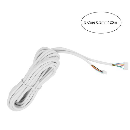 Cable flexible rond en cuivre a 5 conducteurs de 0,3 mm pour systeme de visiophone 25 m