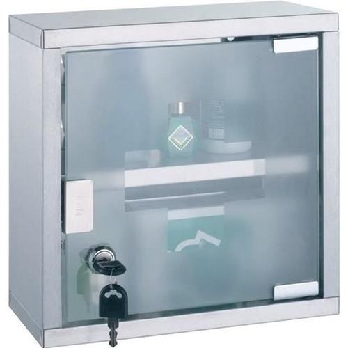 Armoire Pharmacie - Msv - Acier & Inox Verre - Porte À Clé - Gris