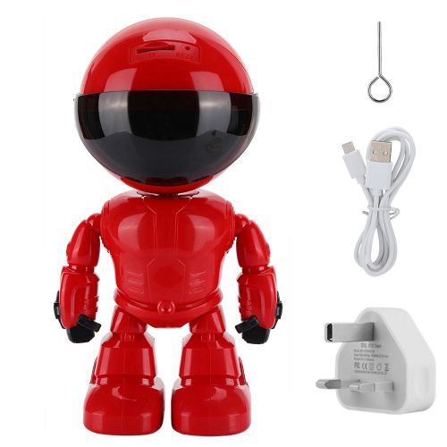 Camera de surveillance robot sans fil 1080p, suivi automatique, stockage cloud, Royaume-Uni, 100-240 V, rouge