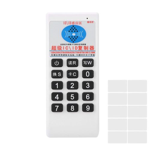 Copieur/duplicateur de cartes d'identite/IC multifrequence portable 125/250/375/500 kHz, lecteur/graveur intelligent