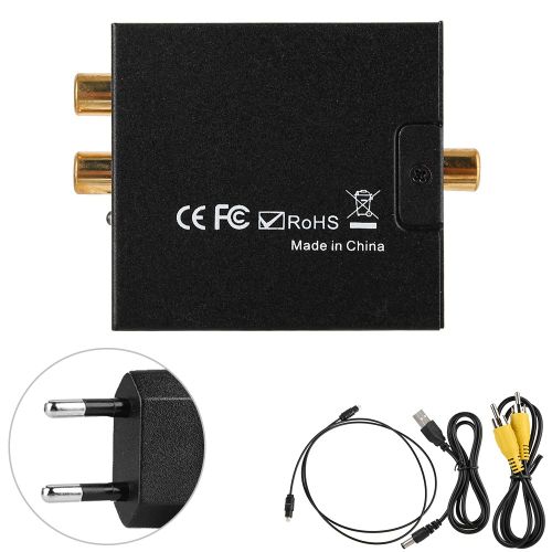 Convertisseur audio numerique optique coaxial vers analogique G/D, decodeur audio 3,5 mm avec cable coaxial (UE)