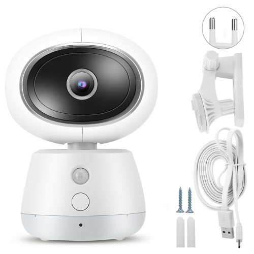Camera Ptz Intelligente Sans Fil Hd 1080p, Vision Nocturne Infrarouge, Babyphone Video (Ue 110-240 V)