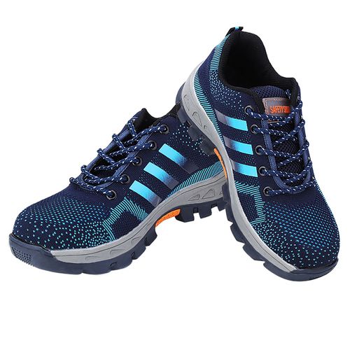 Chaussures De Securite A Bout En Acier, Resistantes Aux Perforations, A La Mode, Bleues, Pointure 41