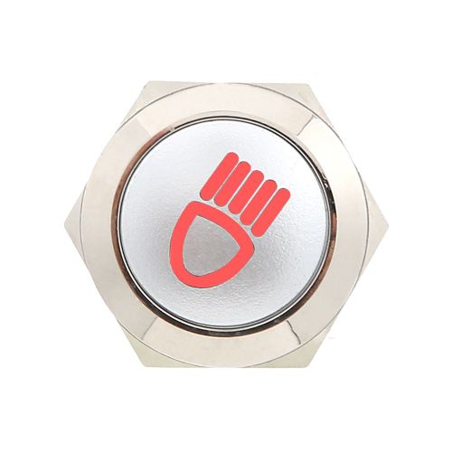 Interrupteur a bouton-poussoir pour eclairage LED de voiture, 12 V, 19 mm, 5 broches, verrouillage metallique, NO/NC (rouge)