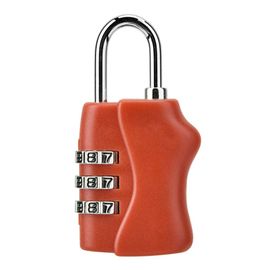 Cadenas a mot de passe a 3 chiffres pour les essentiels de voyage Cadenas a mot de passe douanier (rouge)