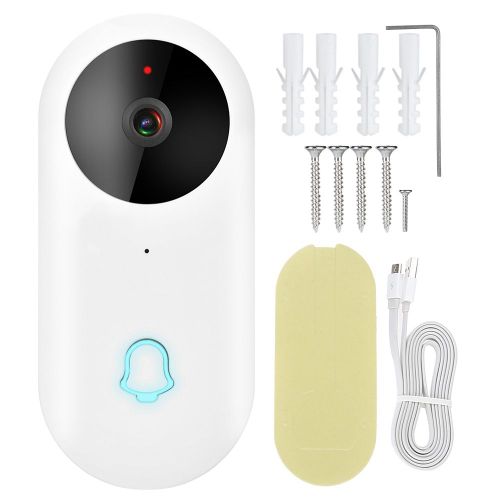 Sonnette de porte intelligente sans fil Wi-Fi 960P HD, visiophone, moniteur a distance