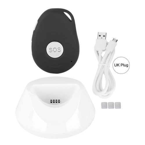 Interphone GPS de securite antichute avec suivi en direct pour personnes agees et enfants, noir, Royaume-Uni